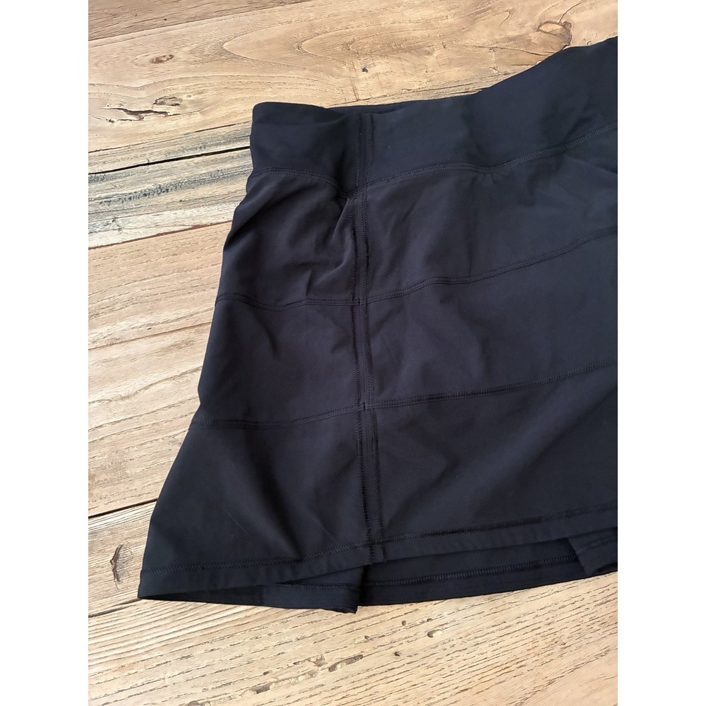 Lululemon Pace Rival Skirt Sz 4 Black Mid Rise Skort Tennis Pickleball Golf - Picture 2 of 8